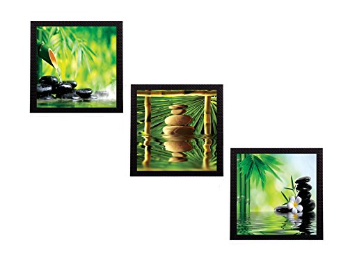 eCraftIndia 'Stones and Owner' UV Art Painting (Synthetic Wood, 76 cm x 25 cm, Set of 3, Satin Matt Texture, C3FPB1149_A, Multicolor)