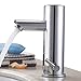 Produktbild Ouku® Waschbecken Wasserhahn ChromFinish zeitgenössische Design Messing Wasserhahn mit automatischer Sensor warm und kalt wasserhahn bad badarmaturen badezimmerarmaturen armaturen badezimmer badmöbel glaswaschtische