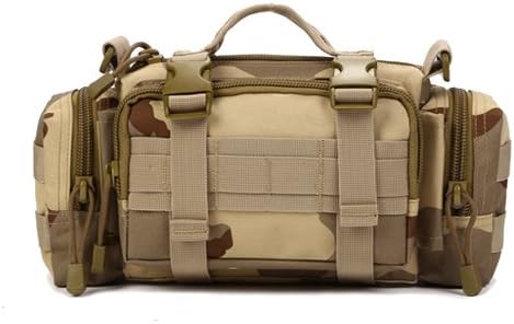 JWBB Camouflage backpack, men and women outdoor waterproof sports backpack large capacity Single Shoulder Satchel spanning bag multi function travelling bag,Golden three sand