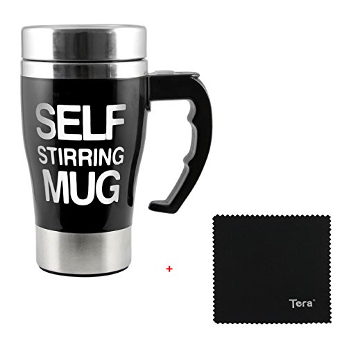 Tera® Aluminum selbstrührender Kaffeebecher Tasse Trinkbecher Becher Trinkflasche Wasserflasche Office Lazy Twist Self Stirring Mug für Coffee Kaffee Milch Tee Kakao Wasser - 8