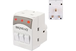 DIQMIAQ 3 Way Triple Plug Adaptor UK 3 Pin Socket Extensions 13 AMP 250V Multi Plug 3 Gang Individually Switched Neon Block Socket Splitter