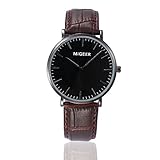 gaddrt Uhren, Retro Design Lederband analoge Legierung Quarz-Armbanduhr (Braun)