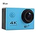 Price comparison product image Quark 4K Action Camera, 16MP Vision 3 Underwater Waterproof Camera 170° Wide Angle WiFi Sports Cam with Remote 2 Batteries and Mounting Accessories Kit,Blue