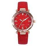 Damen Casual Quarz Lederband Starry Sky Watch Analoge Armbanduhren