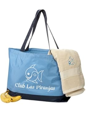 Club Las Piranjas® Strandtasche 59×12,5×38 cm, blau