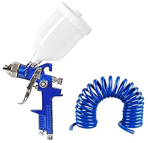 Combo H827 Professional Paint Spray Gun Sprayer with 10 Meter Pneumatic Pipe Coiled 8mm x 12mm & 1.4mm Nozzle Automotive Painting Car Furniture Construction Painting Tools HVLP Sprayer