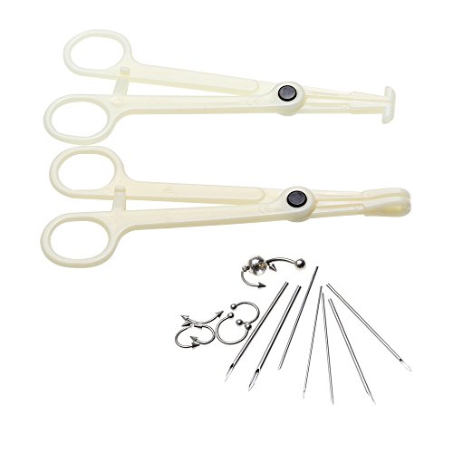 FACILLA® Disposable Body Art Piercing Kit Puncture Pliers Stainless Steel Needles Jewelry