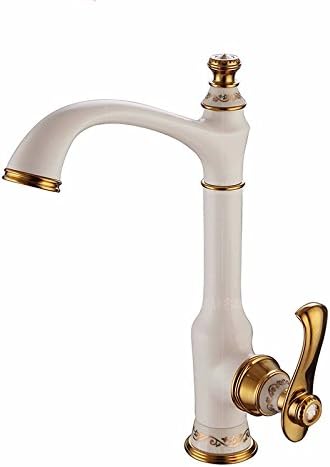 STAZSX European copper antique wash basin sink faucet bathroom Bathroom kitchen Interior hot and cold faucet hot and cold taps, gold paint