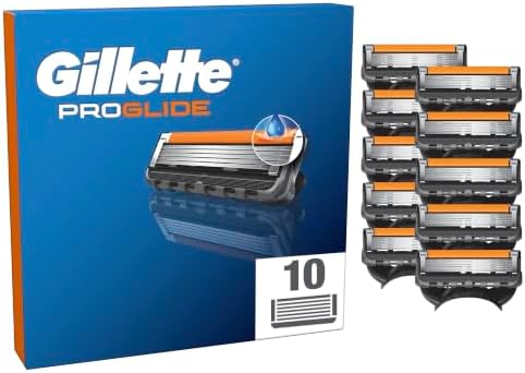 Gillette Lamette Proglide, 10 Cartucce per Rasoio Barba Uomo, Multicolore