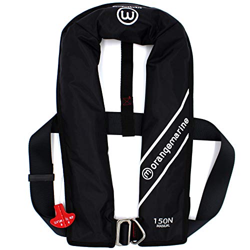 ORANGE MARINE Gilet Gonflable Manuel avec Harnais 150 N - 2019 Noir Noir