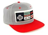 botón clip ajustable Nintendo - Gorra de Visera Plana del Controlador de Juego NES - con la Licencia Oficial,, Gris