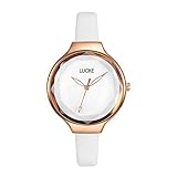 YNYN Sehen Weiblich wasserdicht Quarzuhren Lederriemen Keine Skala Minimalistisch Frau Student Mode Freizeit Sehen,White