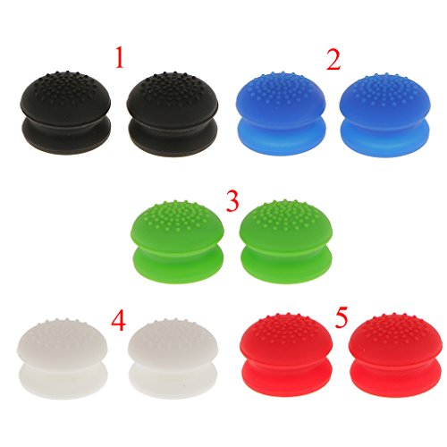Generic 2pcs Aufsätze Thumb Grip Stick Kappe CAPS Pack für PS2, PS3, PS4, Xbox 360, Xbox One, Wii U Controller – Schwarz, one size - 4
