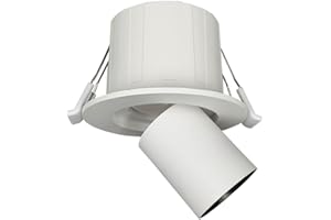 IWIIK Lampara de techo LED orientable y ajustable blanca, gran luminosidad, color de luz seleccionable 3000K-4200K-6500K, UGR<19, foco moderno blanco empotrable para interior (6W Base Redonda)