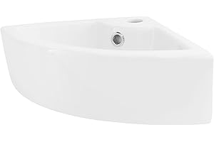 ML DESIGN MODERN LIVING ML-Design Lavabo en Céramique Blanc Brillant, 46x33x13 cm, Anguleux, Vasque à Poser sur Plan de Toilette, Lave-Mains Évier pour la Salle de Bain/WC Invités, Design Moderne, sans Matériel de Montage