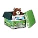 Produktbild Relaxdays Faltbare Spielzeugkiste Happy Bus HBT 32 x 48 x 32 cm Stabiler Kinder Sitzhocker als Praktische Spielzeugbox Kunstleder mit Stauraum ca. 37 l und Deckel Zum Abnehmen für Kinderzimmer, grün