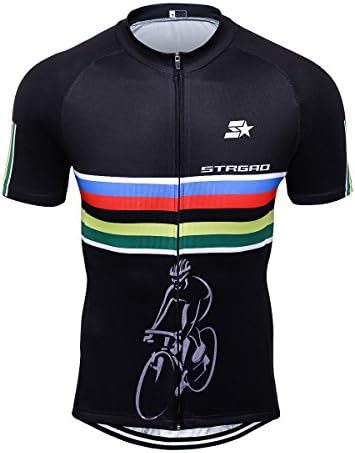 Strgao 2017 Mens Breathable Cycling Short Sleeve Jersey Road Bike Biking Clothing Riding SportswearJacket Bicycle Shirt Size X-Large