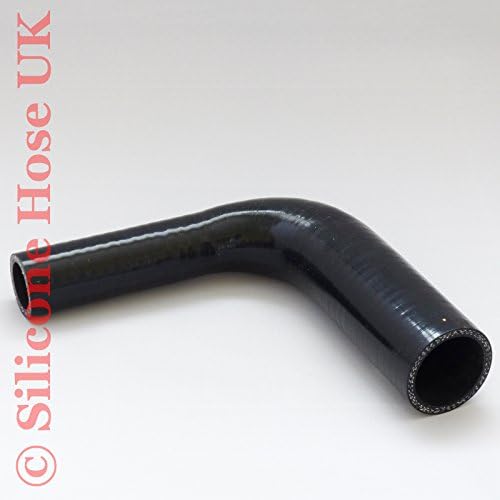 90 degree Reinforced Silicone Reducer Hose Elbow for Turbo or Coolant ID: 42mm > 32mm - Black
