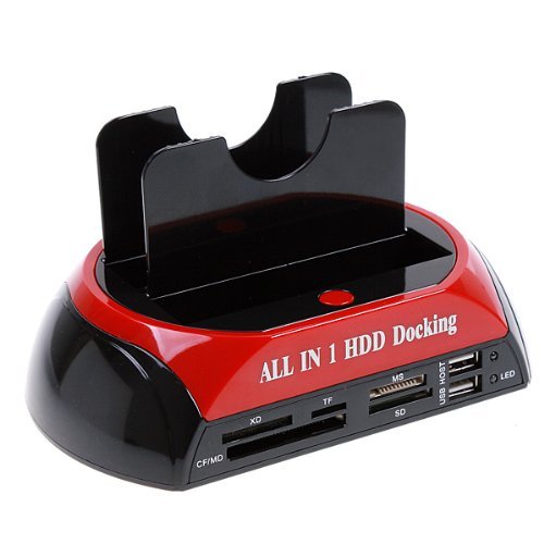 TOOGOO(R)2,5 „3,5“ SATA / IDE HDD Station Alles in einem 2-Dock Docking Station e-SATA Hub - 2