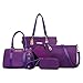 Produktbild Fantasyworld 6 PCS/Set Frauen-Handtaschen-einzelne Schulter-Beutel-Kurier-Hobo Satchel Purse Wallet Tote Modische Composite-Beutel für Geschenk