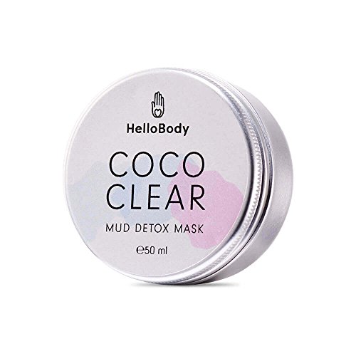 Detox Gesichtsmaske | Coco Clear | HelloBody Gesichtsmaske | für Gesicht | Männer & Frauen | mit Hautpflegeöl & Heilschlamm | hilft gegen Hautprobleme wie Pickel, Mitesser und große Poren | 50ml
