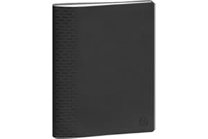 Exacompta 224461E Agenda semainier bureau Non-Stop 22,5x18,5 cm Winner couverture amovible grain cuir lisse septembre 2022 à aout 2023 couleur de couverture noir