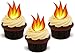 Produktbild Feuer Flammen - 12 essbare hochwertige stehende Waffeln Karte Kuchen Toppers Dekorationen, Fire Flames - 12 Edible Stand Up Premium Wafer Card Cake Toppers Decorations