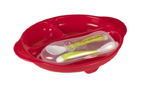 Clevamama Divided Suction Feeding Plate with Travel Cutlety