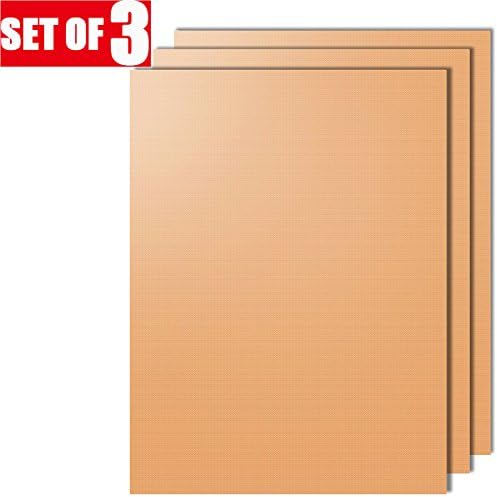 Copper Grill Mat - Yokamira Set of 3 Non-Stick BBQ Mats - Oven Liner Baking Teflon Cooking Mats - Works on Gas, Charcoal, Electric Grill, PFOA-Free,FDA-Approved,Reusable and Easy to Clean - 40cmx33cm