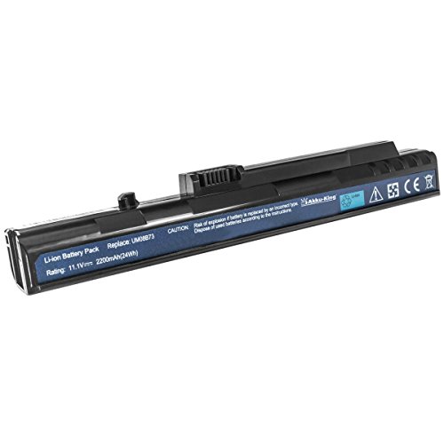 Akku kompatibel zu Acer Aspire One A110, A150, A150X, ZG5, D150 - ersetzt UM08A31 - Li-Ion (3 Zellen) 2200mAh 11.1V - schwarz