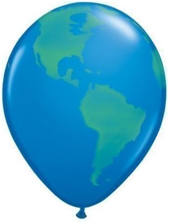 Planet Earth/Globe 11" Qualatex Latex Balloons x 25