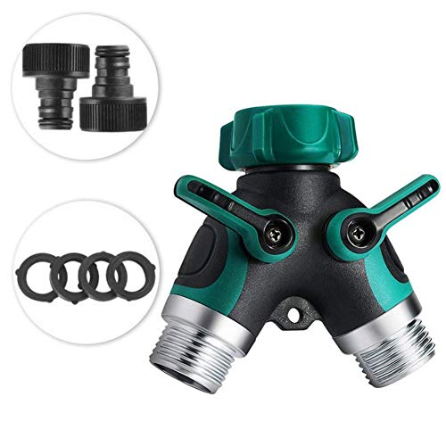 Preisvergleich Produktbild InvocBL Schlauchverteiler Schlauchverteiler Schlauchabsperrventil 2 Auslassschlauchverbinder Splitter für Gartenbewässerung
