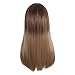 Produktbild Mypace Straight Bangs Für Damen 65 Cm SchöNe Sexy Gold Party PerüCken Langes Lockiges Haar Mischfarben Synthetische PerüCke Gradienten