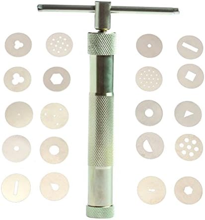 HAPPYQUDA 20 Discs Pottery Clay Fimo Extruder Craft Cake Sculpture Sugar craft Kit Tool