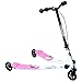 Homcom Y-Fun Tretroller Scooter Kinderscooter Cityroller Kinder Drei-Rad Roller 125mm Farben (Rosa)
