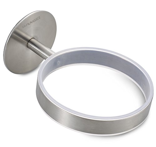 Wangel WC-Bürste und Halter WC-Bürstengarnitur ohne Bohren, Patentierter Kleber + Selbstklebender 3M-Kleber, Edelstahl und Glas, Gebürstetes Finish - 4