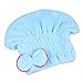 Kolylong Hair Drying Cap Microfiber Hair Turban Quickly Dry Hair Hat Wrapped Towel Bathing Cap (Blue)