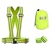 Produktbild OUTRY Reflektierende Sicherheitsweste, One Size Fits Meiste, High Visibility Reflektierende Harness Vest mit Handgelenk / Knöchel Bands (1 Pack Green)