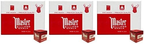 Masters Red Billiard Chalk - 3 dozen by Master