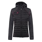 Mantiene el calor Izas Zujar Chaqueta de Punto, Mujer, Negro, Gris / Fuxia, S
