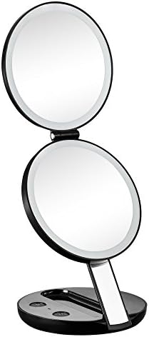 Butyface Vanity Mirror with Lights, Tri-fold Travel Illuminated Makeup Mirror with Two Sided 1X/7X Magnifying Mirror - Compact Pocket