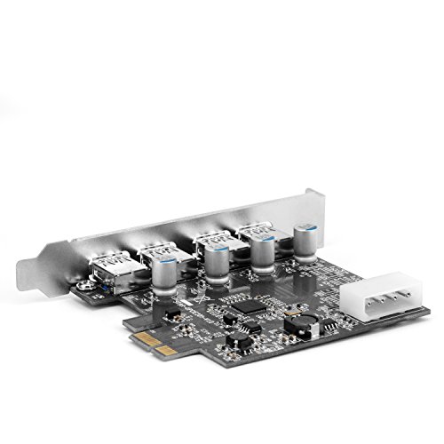 CSL - Tarjeta controladora USB 3 0  Super Speed  de 4 puertos PCIe Express   Tarjeta de expansi  n USB 3 0   Nuevo modelo   nuevos controladores   Distribuidor interno USB