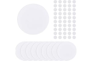 SUPERFINDINGS 10Pcs PP Plastic Flat Round Wall Hole Cover Sheets with 100Pcs Plastic Stickers 12.7cm/5" PVC Material Dustproof Cover Plate Frosted Blank Plate for Wall Plasterboard Hole Covering