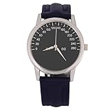 Armbanduhr, Filfeel Quarz Analog Uhren Runde PU Armband simuliert Racing Dial Arm banduhr(Blue Strap)