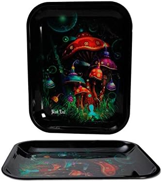 Black Leaf Metal Mixing &amp; Rolling Tray - X Small 18cm x 14cm - Mushroom