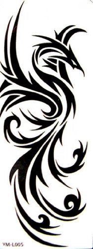 Preisvergleich Produktbild SPESTYLE wasserdicht ungiftig temporäre Tätowierung stickersWaterproof Temp Tattoos schwarz totem phoenix