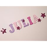 Holzbuchstaben für die Kinderzimmertür. Tolle Kinderzimmerdekoration. Handbemaltes Unikat. Als Wunschname individualisierbar / Inklusive 2 Sternmotiven in passenden Farben