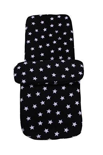 Clair de Lune Star Fleece Pushchair Footmuff (Black)