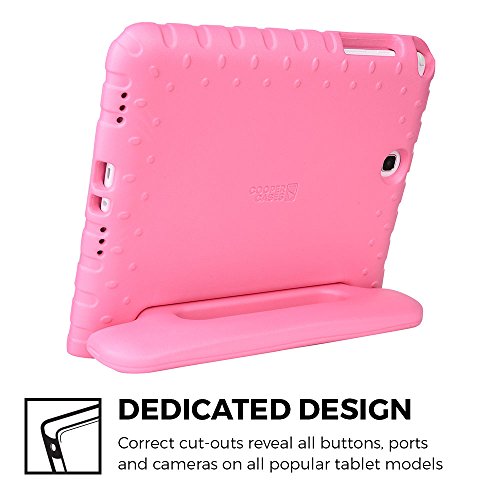 Samsung Galaxy Tab A 9.7 hülle fur kinder, COOPER DYNAMO Beanspruchbare, strapazeirfähige, robuste, gepolsterte Hartschalenhülle mit integriertem Griff, Standfunktion & durchsichtigem Displaysschutz (Pink) - 4