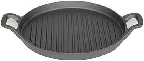 DDY Cast Iron non-stick grill pan Ears round black frying roasting pans steak 24cm